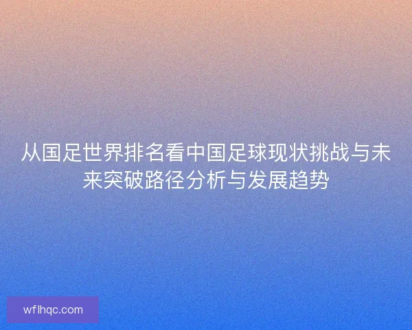 从国足世界排名看中国足球现状挑战与未来突破路径分析与发展趋势