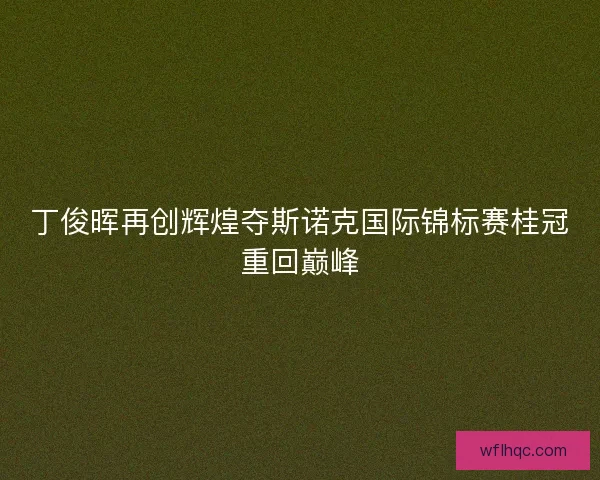 丁俊晖再创辉煌夺斯诺克国际锦标赛桂冠重回巅峰 丁俊晖再创辉煌夺斯诺克国际锦标赛桂冠重回巅峰